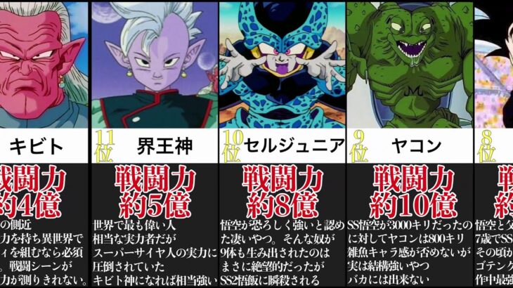 【ドラゴンボールZ】戦闘力ランキング30位～1位