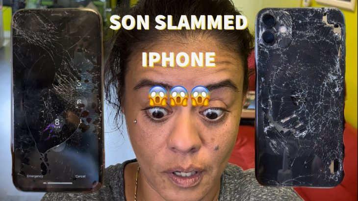 HER SON GOT MAD AND DESTROYED HIS IPHONE IN TO A MILLION PIECES 😱😱#asmr #apple #iphone #ios