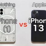 Nothing Phone1 vs iPhone13 実機比較対決!写真やゲーム、デザインから大きさ、ベンチマークも比較!Nothinの良いところ悪いところも。