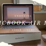 ✨ MacBook Air M1 Gold Unboxing + Accessories & Setup || Gold