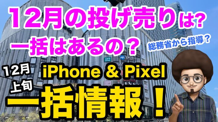 【一括は無くなるのか？続くのか？】12月のiPhone &pixelの投げ売り、ばら撒き、一括情報です！pixel6a  iphone SE3  12 / 13 / 14 アンドロイド　スマホ乗り換え