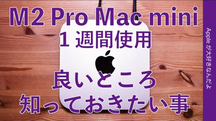 【満足度高すぎ】新型M2 Pro Mac mini 1週間・コスパ最強！消費電力少な！良いところ/知っておきたい事