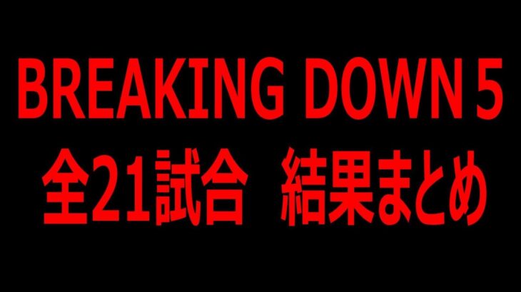 BreakingDown 5　全21試合　結果まとめ