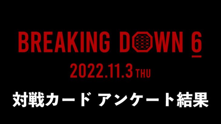 第6回ブレイキングダウン対戦カードアンケート結果（当チャンネル調べ）【朝倉未来 切り抜き 】