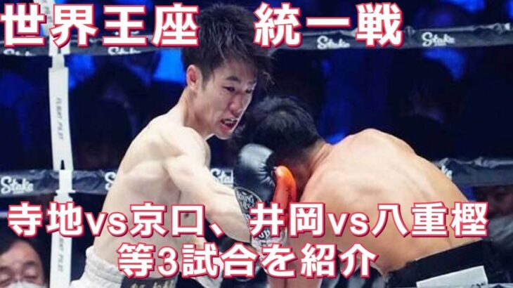 【寺地対京口】日本人対決の世界王座統一戦3試合・ボクシング