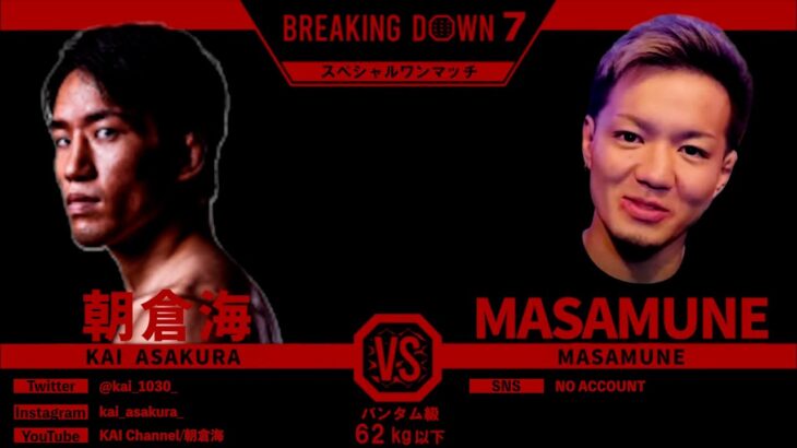 【BreakingDown×OUTSIDER】朝倉海とMASAMUNEは約9年前に対決していた！