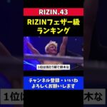クレベルが思うRIZINフェザー級ランキング【RIZIN.43/鈴木千裕/朝倉未来/ケラモフ】