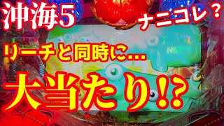 ボタン出現でいきなり「〇〇〇」こんな当たり方があったのか…リーチの時点でもう当たってる⁉️『Pスーパー海物語 IN 沖縄5』ぱちぱちTV【684】沖海5第204話