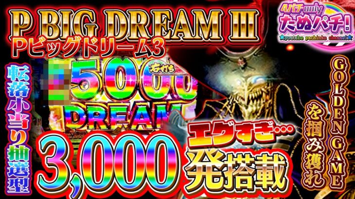 【新台】は？3,000発搭載のBIG DREAM3がエグかった　Pビッグドリーム3＜Sammy/銀座＞2023年1月【たぬパチ！】