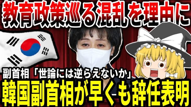 【ゆっくり解説】韓国副首相が早くも辞任表明【責任逃れか】