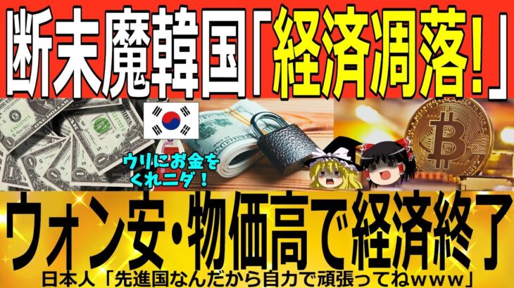 【ゆっくり解説】韓国経済「凋落！」ウォン安・物価高=経済終了ｗｗｗ　韓国ゆっくり解説（爆）