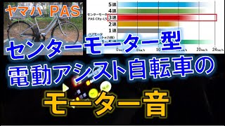 センターモーター型電動アシスト自転車のモーター音（ヤマハPAS）