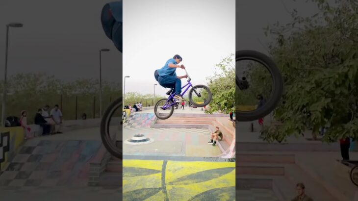 Down Feeble Grind With Flyout 180🔥Challenge by | Akram Bmx Rider | #shorts #bmx