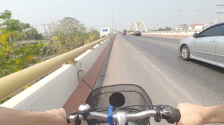 タイの橋をママチャリで渡る【サイクリング】タイ旅2023