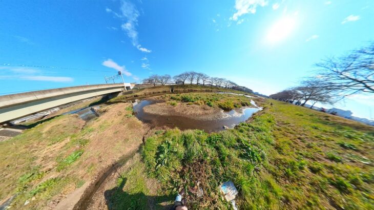 【釣り・サイクリング】朝霞台から黒目川～ひょうたん池、新河岸川付近をサイクリング、Insta360で撮影【VLOG】