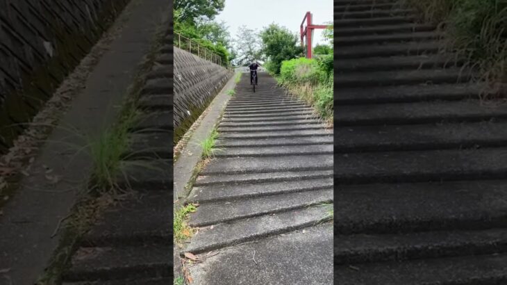 高速階段下り (リベンジ #mtb #マウンテンバイク )