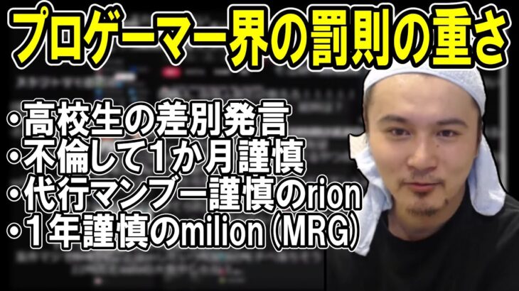 プロゲーマー界の罰則が重すぎると苦言を呈する加藤純一【2023/01/15】