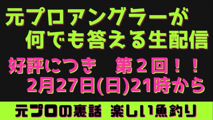 【ルアーシーバス】第2回！！元プロアングラーが何でも答える60分！！シーバスルアー　シーバスロッド　リール　オススメ