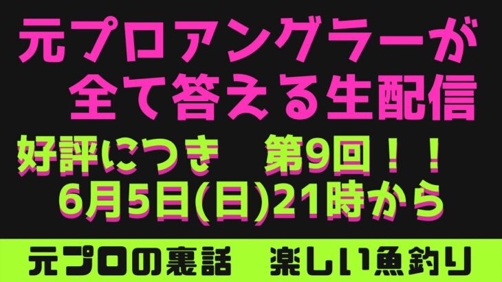 【ルアーシーバス】登録者5,000人ありがとう回！！第９回！！元プロアングラーが何でも答える生配信！！シーバスルアー　シーバスロッド　リール　オススメ