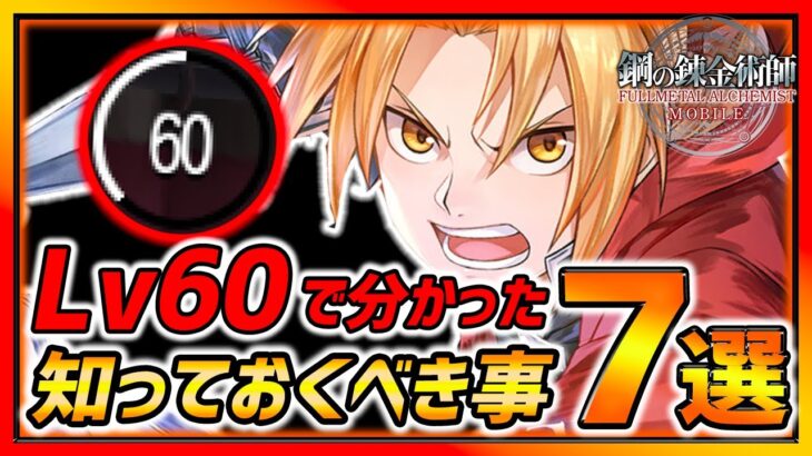 【ハガモバ】重要!! ついにLv60!! 最近分かった必ず知っておくべき事７選!!!【鋼の錬金術師モバイル】