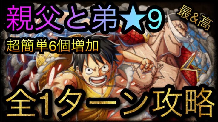 親父と弟！エースは俺が助ける！★9！全1ターン攻略！超簡単最大6個増加！［OPTC］［トレクル］［ONE PIECE　Treasure　Cruise］［원피스 트레져 크루즈］［ワンピース］