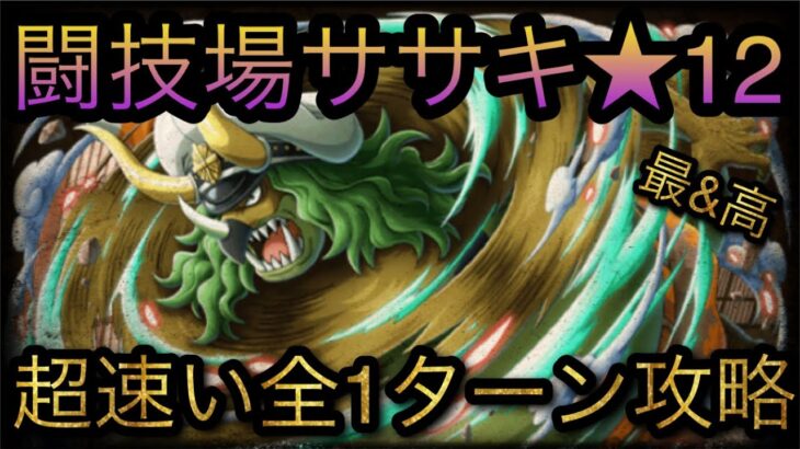 闘技場ササキ★12！超速い全1ターン攻略！［OPTC］［トレクル］［ONE PIECE　Treasure　Cruise］［원피스 트레져 크루즈］［ワンピース］