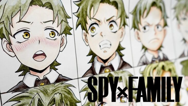 Drawing SPY×FAMILY Damian in different anime styles(ダミアンを12種類のアニメスタイルで描いてみた）スパイファミリー