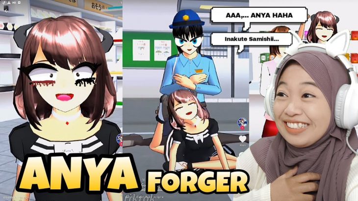 SUARA LAIN 🔊 ANYA FORGER – REAKSI TIKTOK SAKURA | Sakura School Simulator