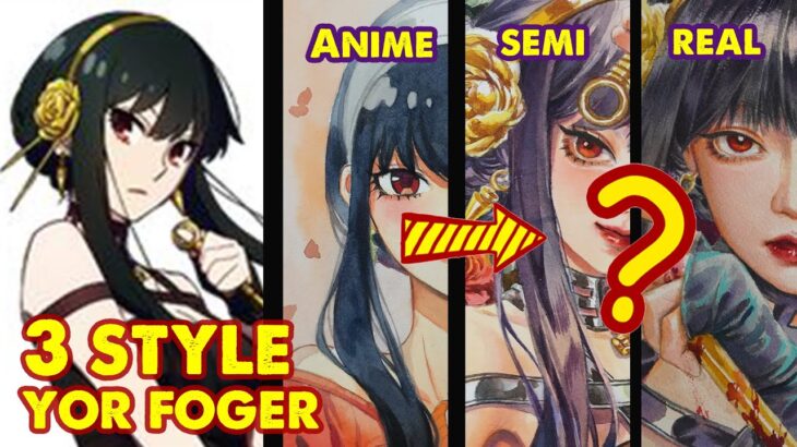 Drawing Yor Forger in 3 Different Styles | SPY×FAMILY | Huta Chan