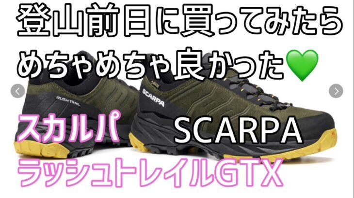 登山前日の衝動買い／いきなり山で初下ろし／オキニ確定！／シンデレラフィットのすごい靴／スカルパSCARPA／ラッシュトレイルGTX／防水性機動性安定性のローカットシューズが欲しかった！