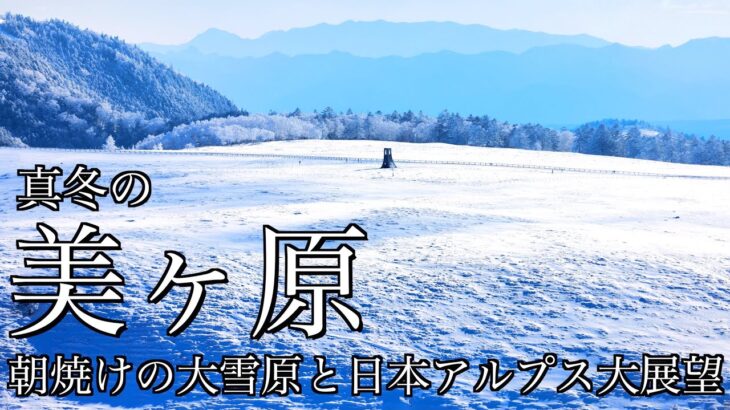 【雪山登山】冬の美ヶ原｜朝焼けの大雪原に建つ美しの塔を経て王ヶ頭＆王ヶ鼻を巡るスノーハイキング＜美ヶ原高原/4K映像＞