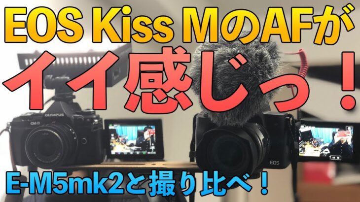 【Canon】対決！？EOS Kiss MとE-M5mk2の動画撮り比べ！AF早いのどっち選手権！？【OLYMPUS】