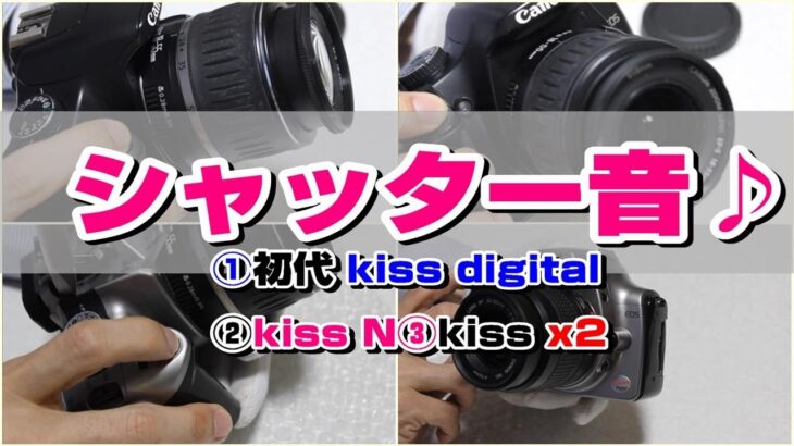 【カメラのシャッター音】canon eos kiss digital,kiss n,kiss x2,ピントが合った時の音（合焦）【連写、音比較】