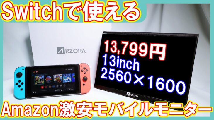 [レビュー]Amazonで1,3万円激安モバイルモニターは使えるのか[Switch]