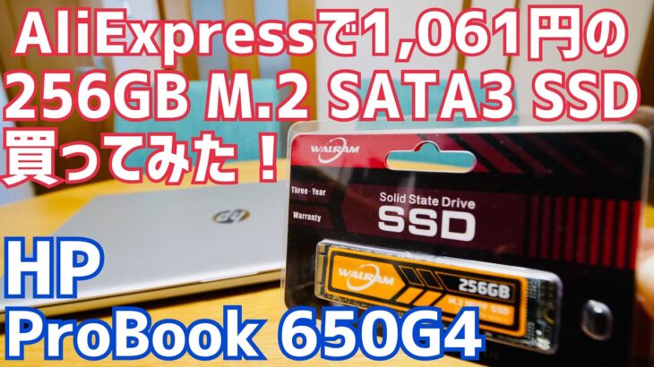 256GB M,2 SSDが千円！AliExpressスーパーセールで購入！換装してWindows10インストールしてみた！【ProBook 650G4】